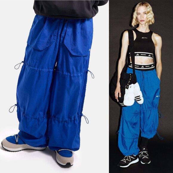 Adidas X MOON BOOT Parachute Training PANTS Size XL Loose Fit Power Blue NEW - Picture 1 of 11